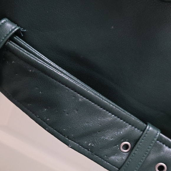 NWT Hudson Green Moto Jacket with Notched Collar and Asymmetrical Zipper - Picture 6 of 16